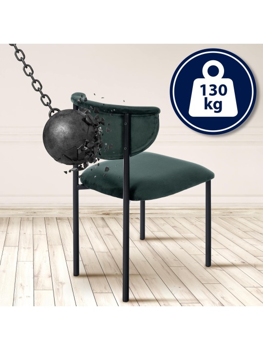 Sæt med 2 besøgsstole Gambell velvet, mørkegrøn