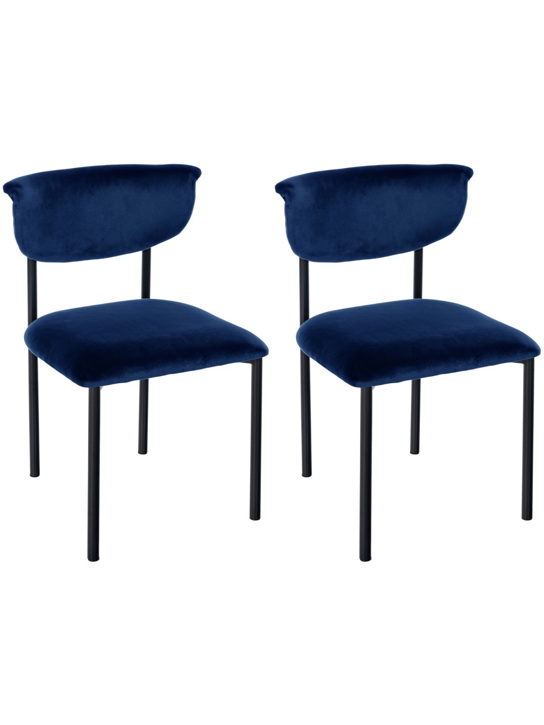 Sæt med 2 besøgsstole Gambell velvet, mørkeblå