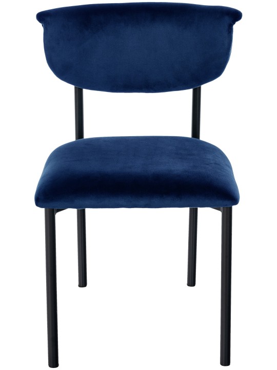 Sæt med 2 besøgsstole Gambell velvet, mørkeblå