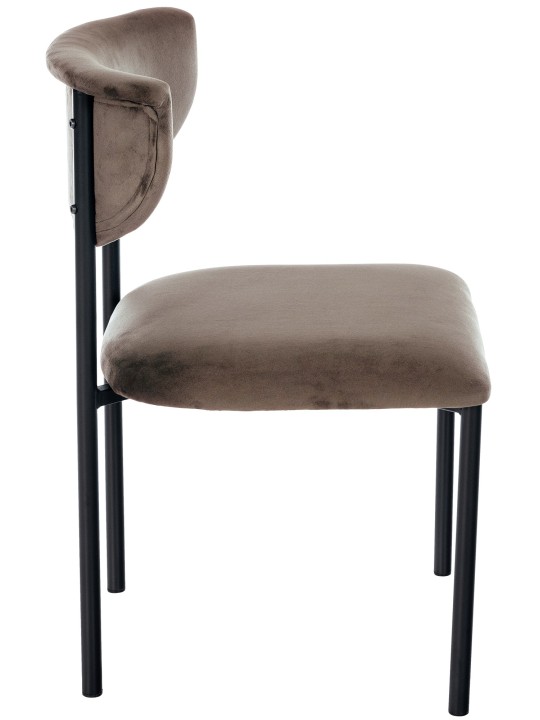 Sæt med 2 besøgsstole Gambell velvet, brun