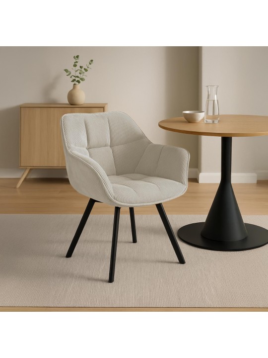 Spisestuestol Jordi Cord, creme Spisestuestol Jordi Cord, creme