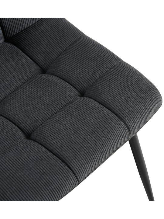 Sæt med 2 spisestuestole Tilde Cord, sort