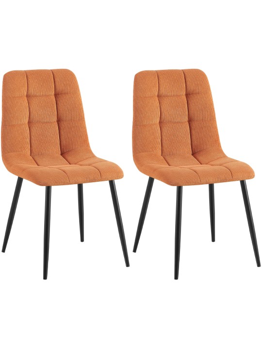 Sæt med 2 spisestuestole Tilde Cord, orange