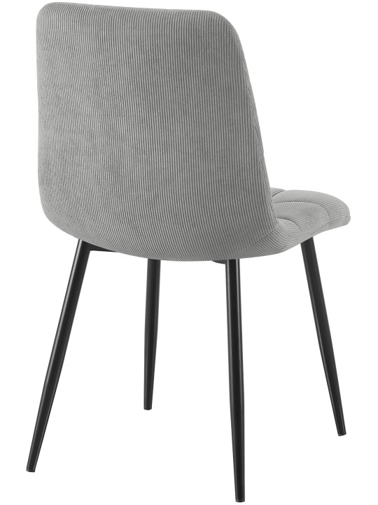 Sæt med 4 spisestuestole Tilde Cord, grå