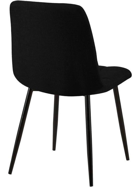 Sæt med 2 spisestuestole Tilde stof, sort