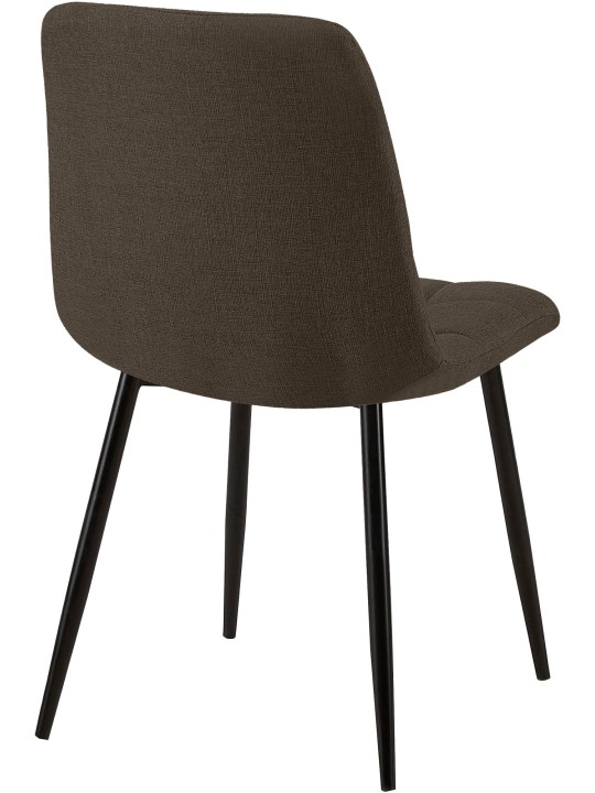 Sæt med 2 spisestuestole Tilde stof, brun