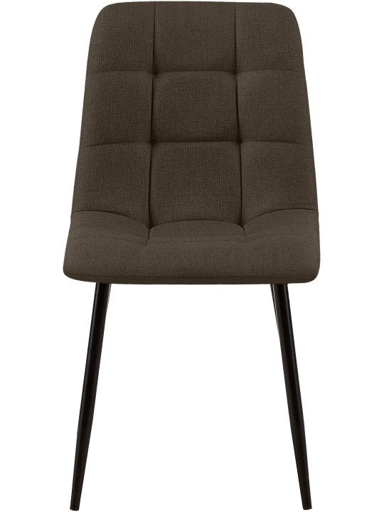 Sæt med 2 spisestuestole Tilde stof, brun
