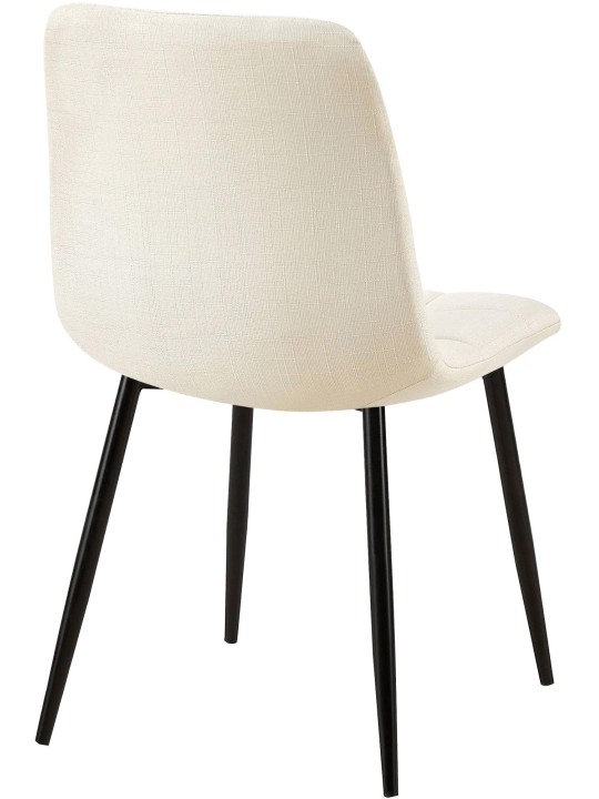 Sæt med 2 spisestuestole Tilde stof, creme