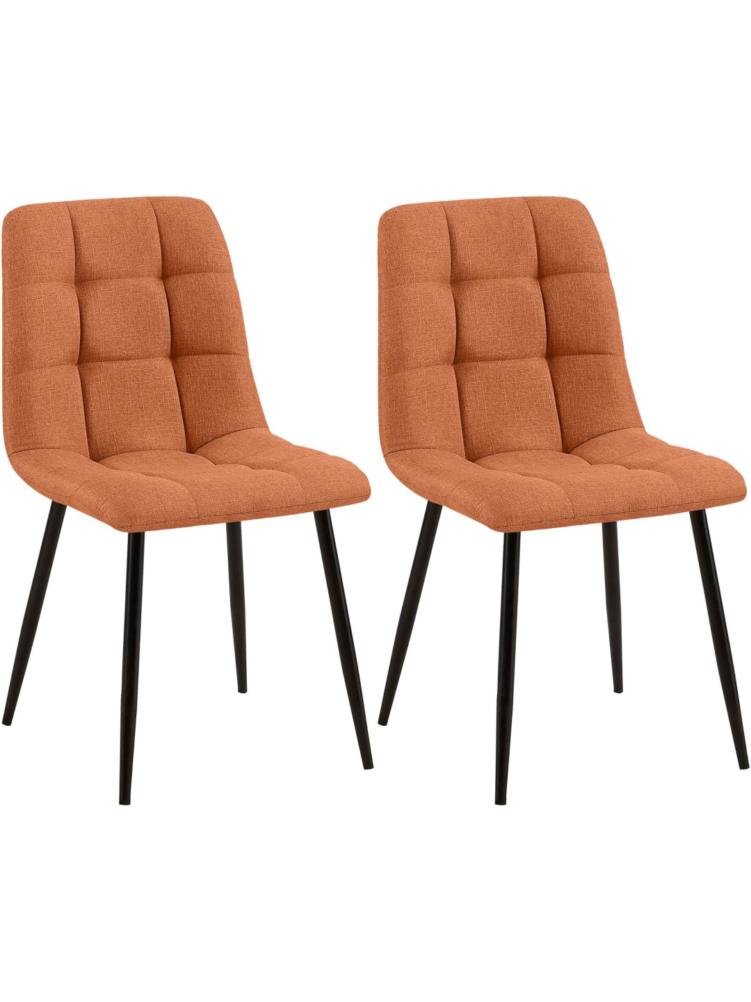 Sæt med 2 spisestuestole Tilde stof, orange