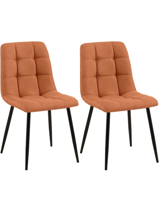 Sæt med 2 spisestuestole Tilde stof, orange