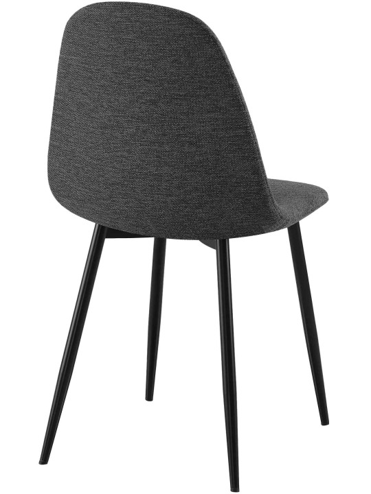 Sæt med 4 spisestuestole Napier stof, sort