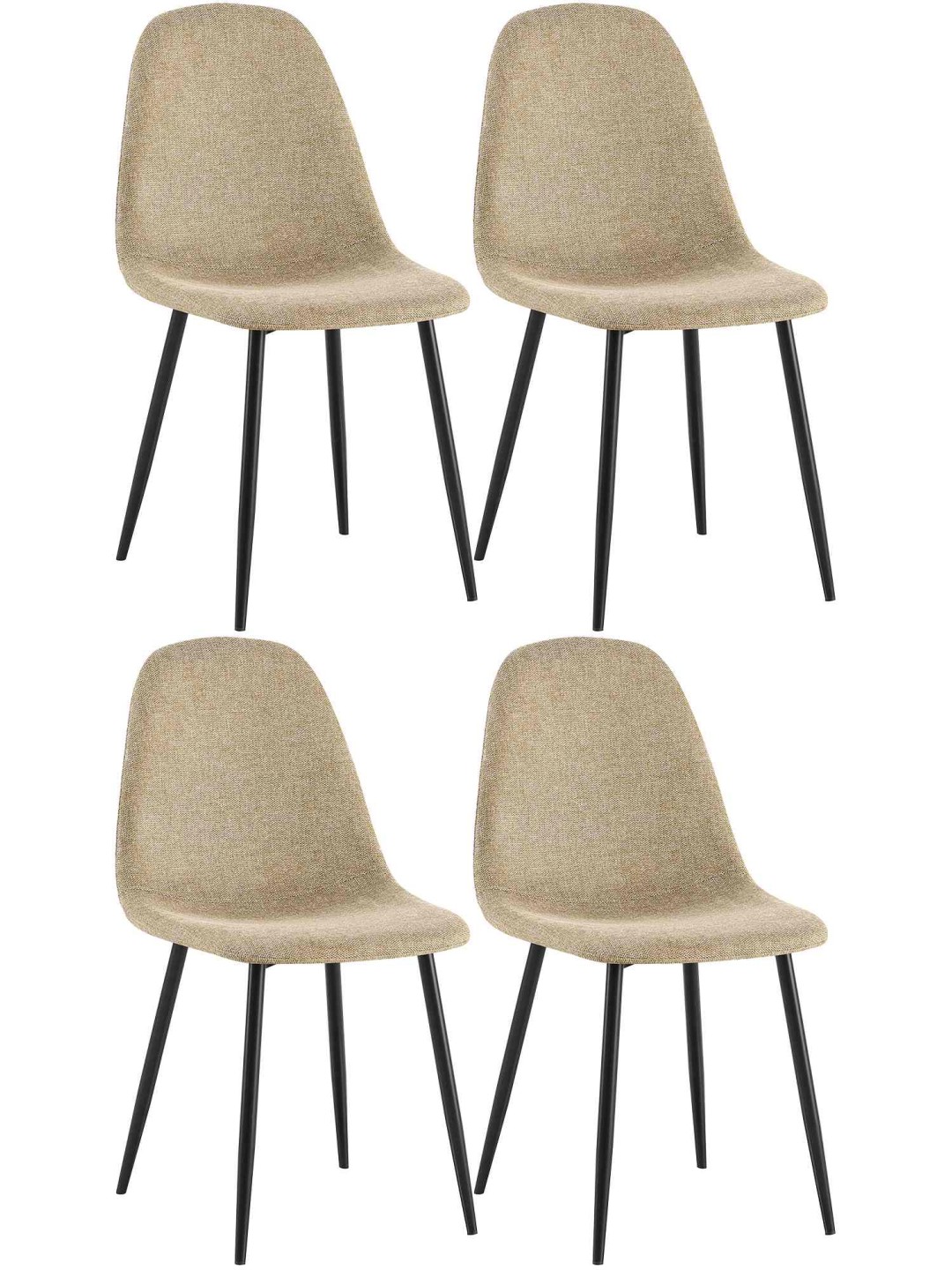 Sæt med 4 spisestuestole Napier stof, taupe