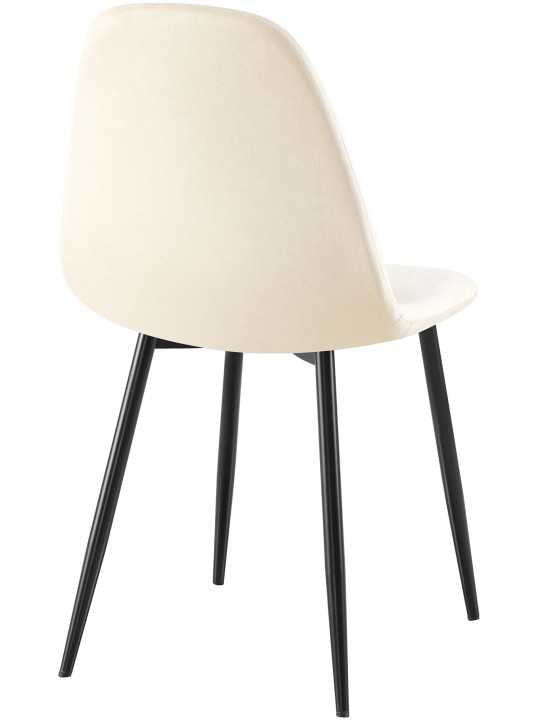 Sæt med 4 spisestuestole Napier fløjl, creme