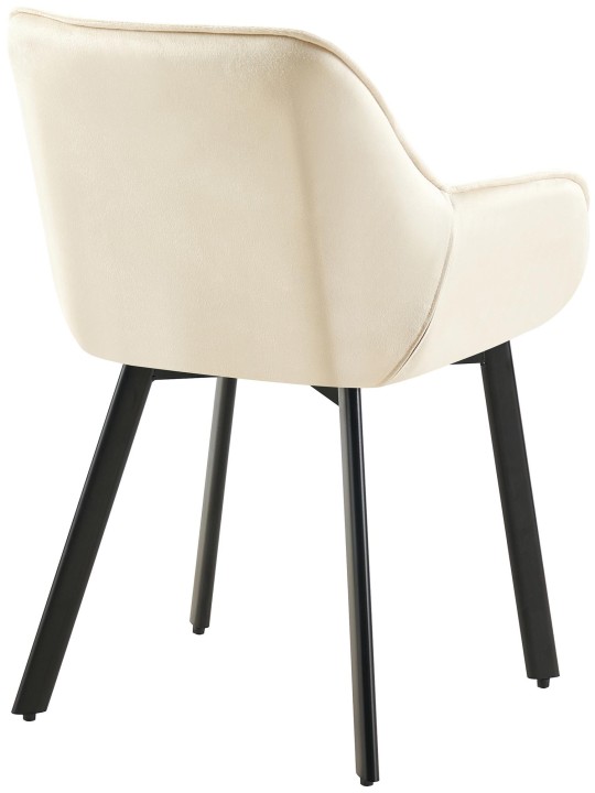 Sæt med 2 spisestuestole Antigo velvet, creme