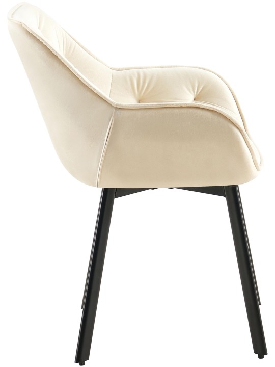 Sæt med 2 spisestuestole Antigo velvet, creme