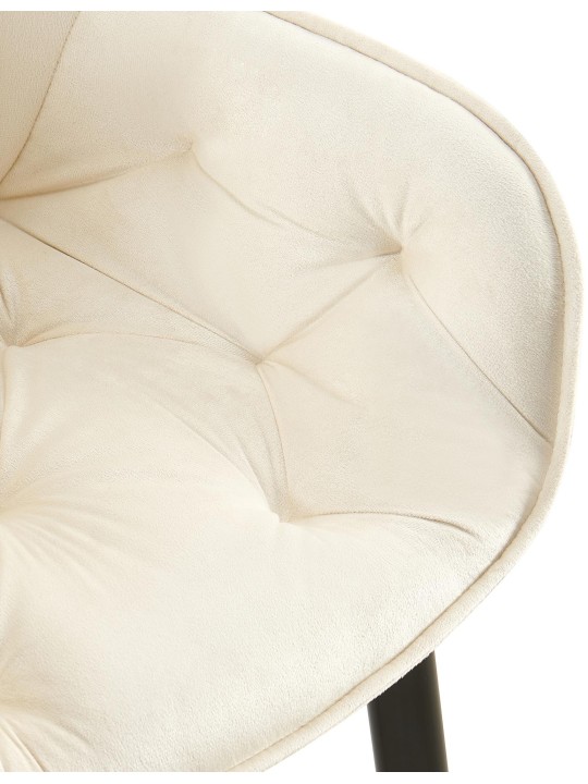 Sæt med 2 spisestuestole Antigo velvet, creme