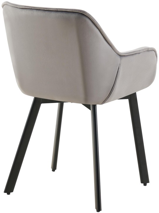 Sæt med 2 spisestuestole Antigo velvet, mørkegrå