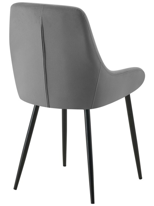 Sæt med 2 spisestuestole Elmira velvet, mørkegrå