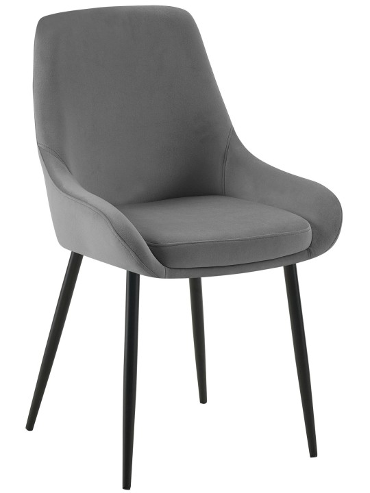 Sæt med 2 spisestuestole Elmira velvet, mørkegrå
