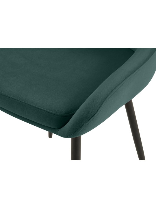 Sæt med 2 spisestuestole Elmira velvet, grøn