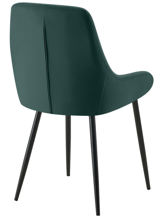 Sæt med 2 spisestuestole Elmira velvet, grøn
