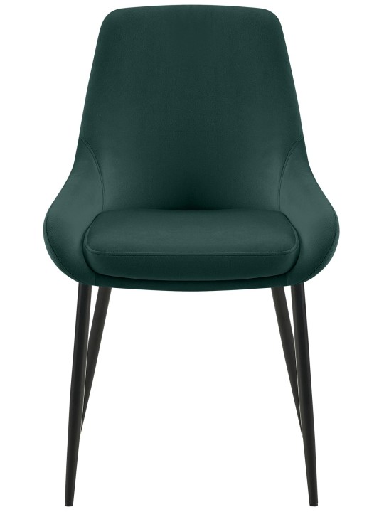 Sæt med 2 spisestuestole Elmira velvet, grøn
