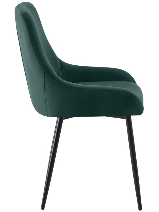 Sæt med 2 spisestuestole Elmira velvet, grøn