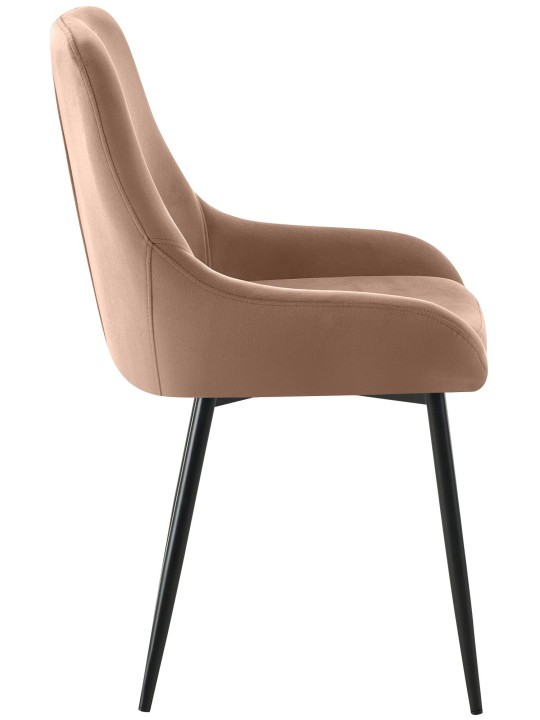 Sæt med 2 spisestuestole Elmira velvet, brun