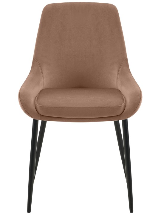 Sæt med 2 spisestuestole Elmira velvet, brun