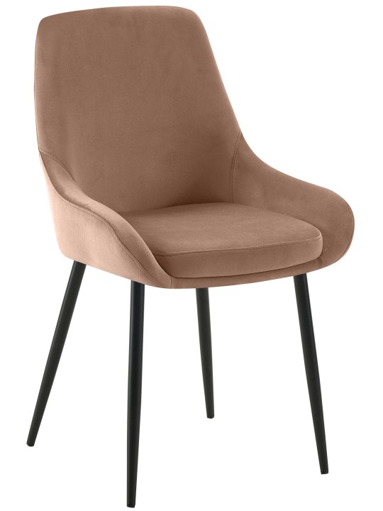 Sæt med 2 spisestuestole Elmira velvet, brun