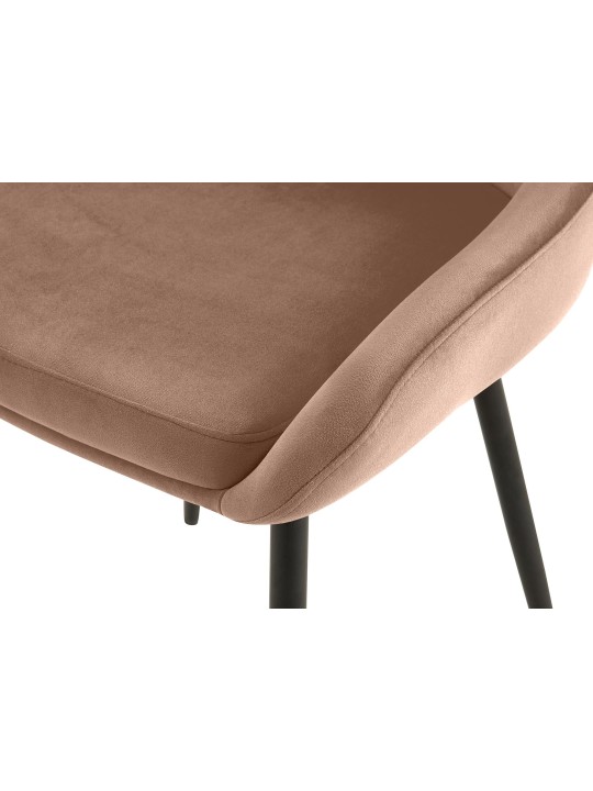 Sæt med 2 spisestuestole Elmira velvet, brun