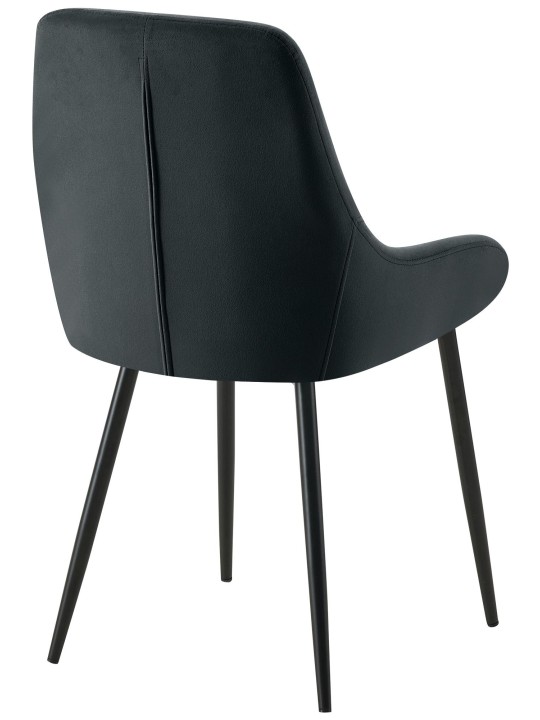Sæt med 2 spisestuestole Elmira velvet, sort