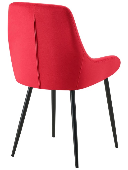 Sæt med 2 spisestuestole Elmira velvet, rød
