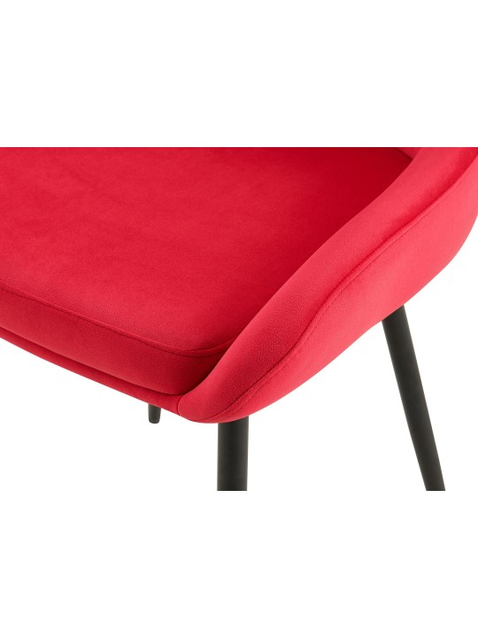 Sæt med 2 spisestuestole Elmira velvet, rød