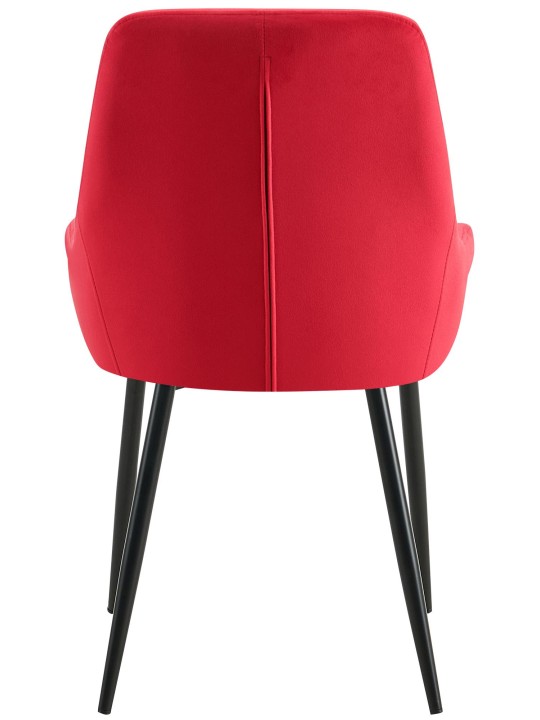 Sæt med 2 spisestuestole Elmira velvet, rød