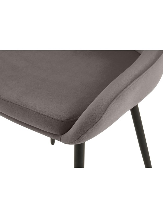 Sæt med 2 spisestuestole Elmira velvet, antracit