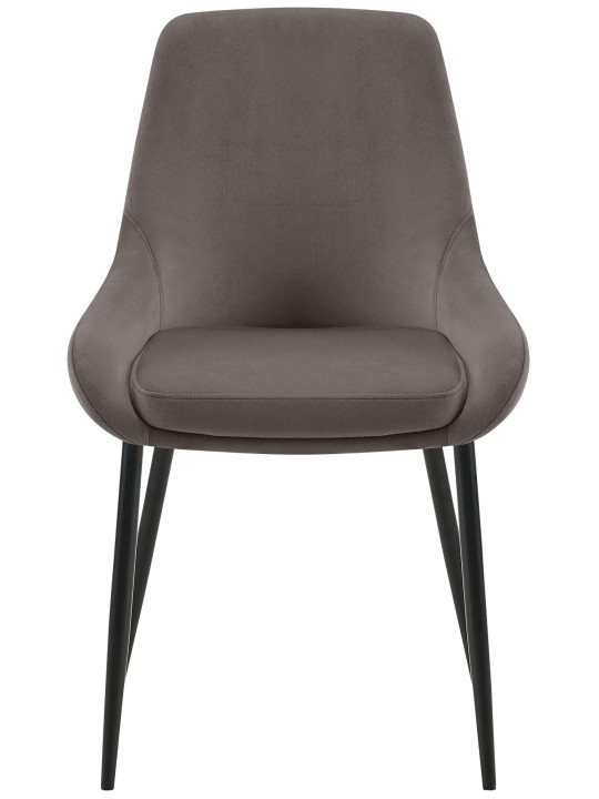 Sæt med 2 spisestuestole Elmira velvet, antracit