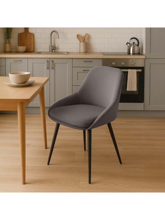 Sæt med 2 spisestuestole Elmira velvet, antracit