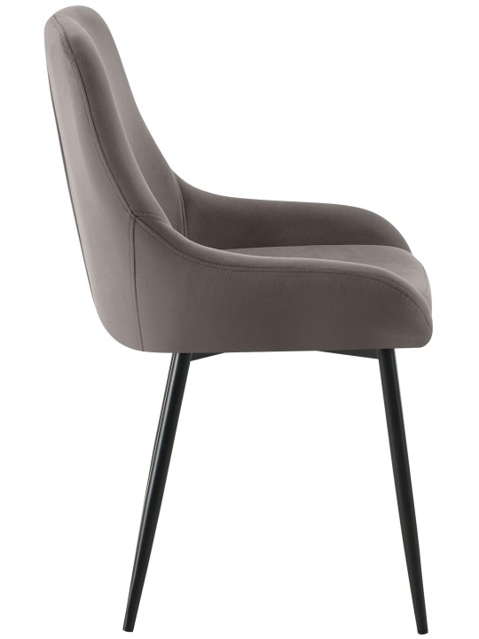 Sæt med 2 spisestuestole Elmira velvet, antracit