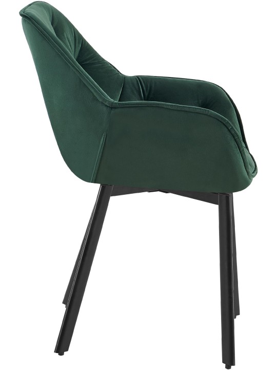 Sæt med 2 spisestuestole Antigo velvet, grøn