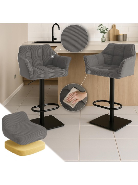 Barstol Damaso B Cord, taupe