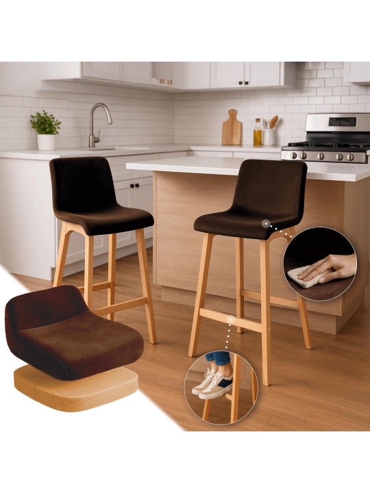 Barstol Hoover Velvet Natura, brun
