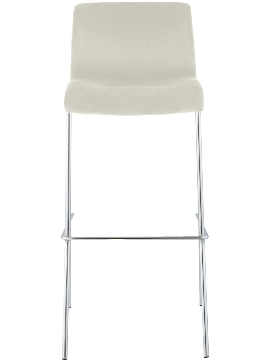 Barstol Hoover fløjl 4-fods krom, creme