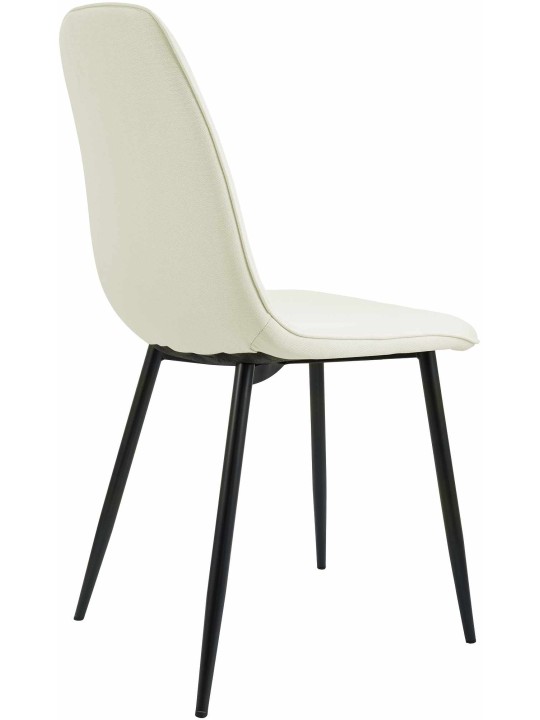 Sæt med 2 spisestuestole Maryam stof, creme