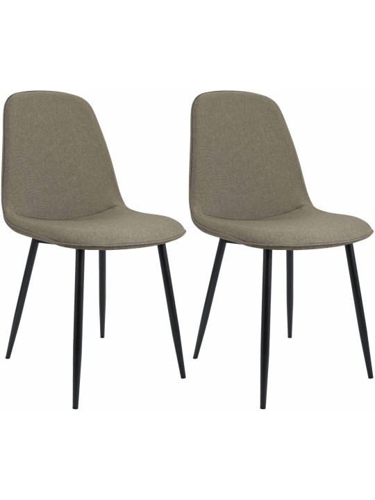 Sæt med 2 spisestuestole Maryam stof, taupe