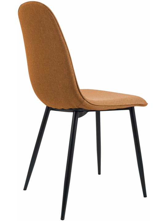 Sæt med 2 spisestuestole Maryam stof, orange