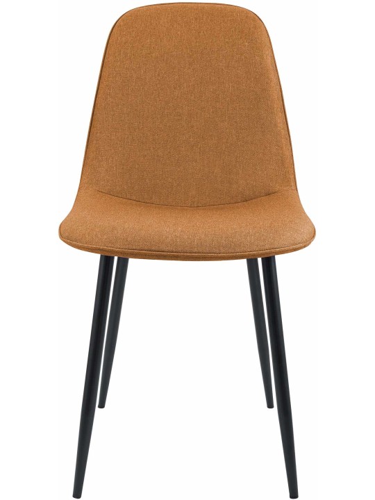 Sæt med 2 spisestuestole Maryam stof, orange