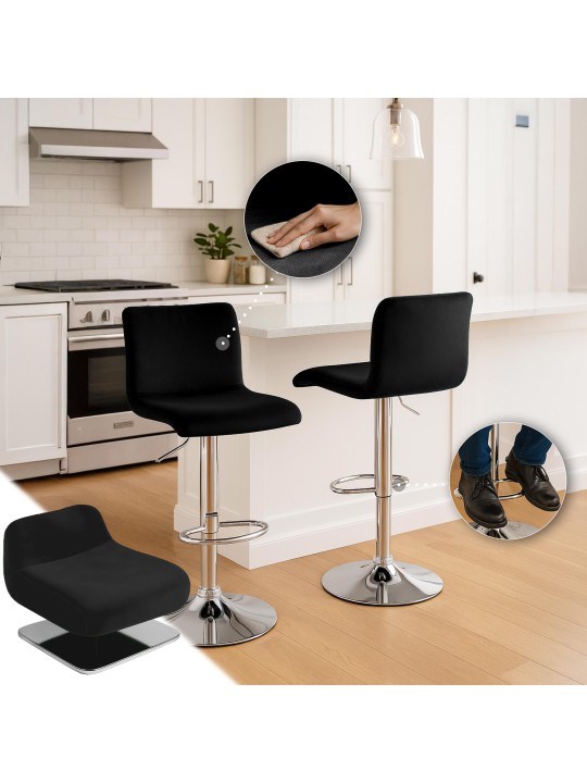 Barstol Hoover velvet C, sort