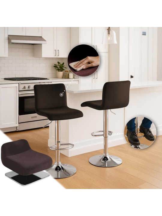 Barstol Hoover velvet C, brun
