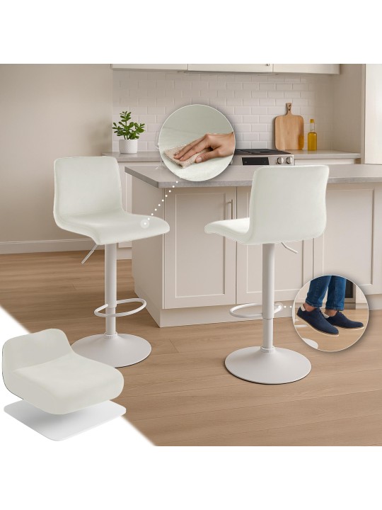 Barstol Hoover fløjl W, creme